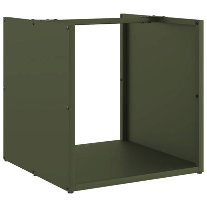 Firewood Rack Olive Green 40x40x40 cm Cold-rolled steel