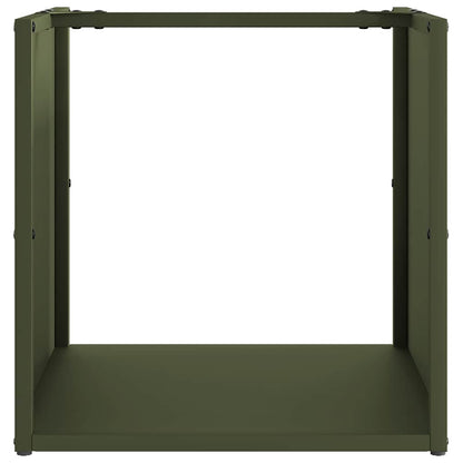 Firewood Rack Olive Green 40x40x40 cm Cold-rolled steel