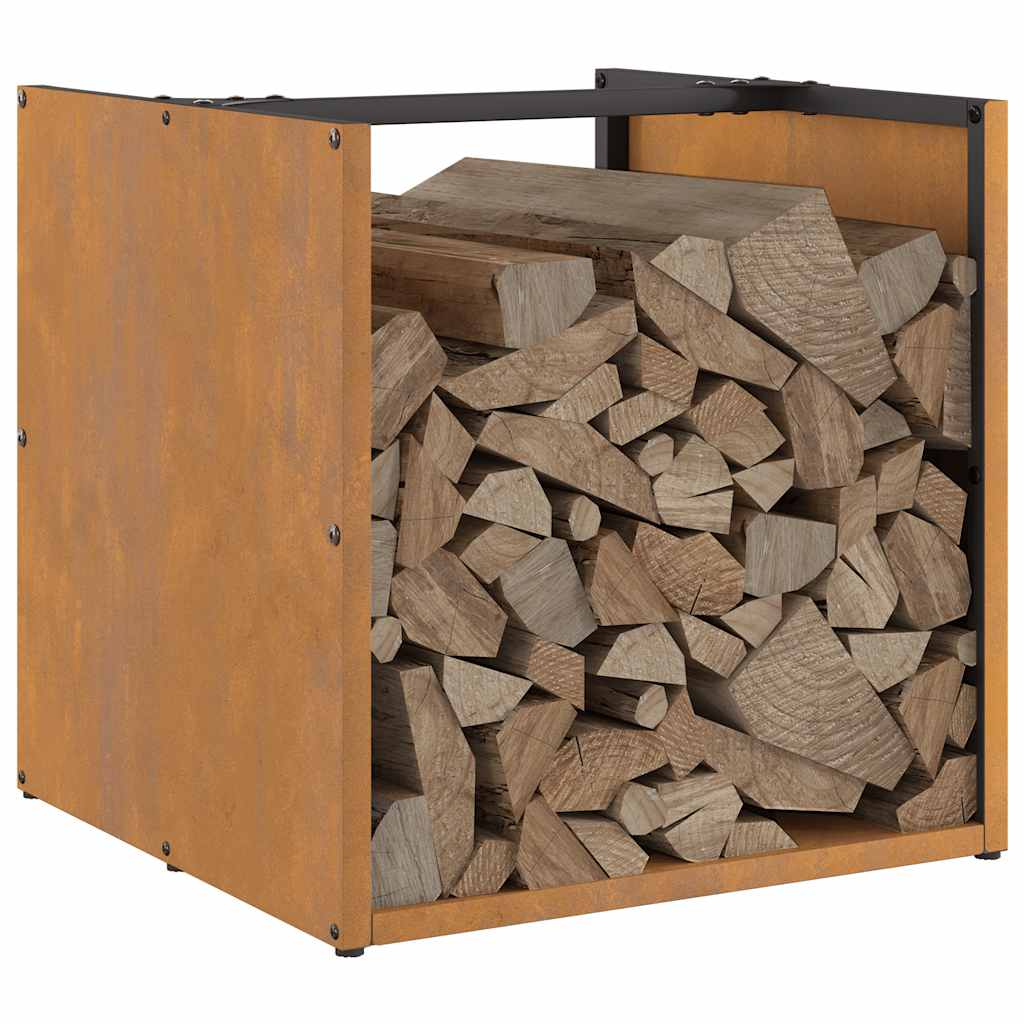 Firewood Rack 40x40x40 cm Weathering Steel