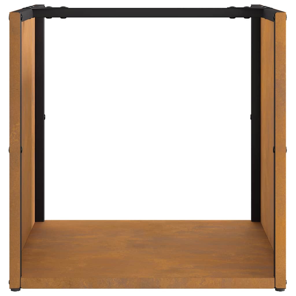 Firewood Rack 40x40x40 cm Weathering Steel