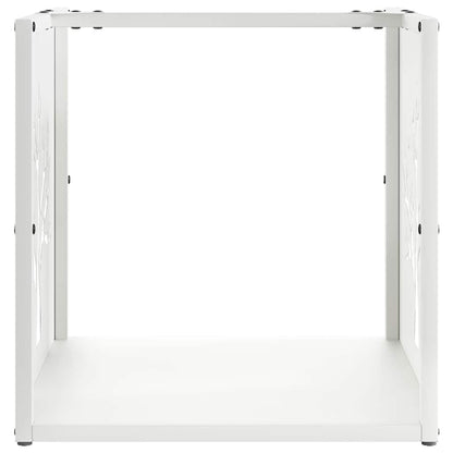 Firewood Rack White 40x40x40 cm Cold-rolled steel