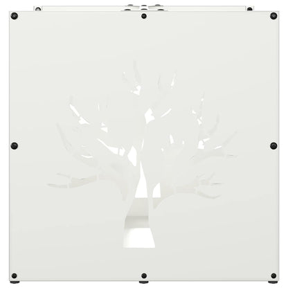 Firewood Rack White 40x40x40 cm Cold-rolled steel