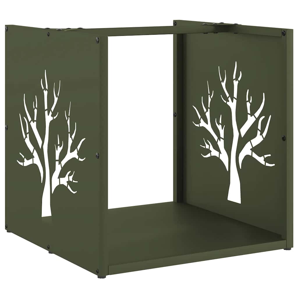 Firewood Rack Olive Green 40x40x40 cm Cold-rolled steel