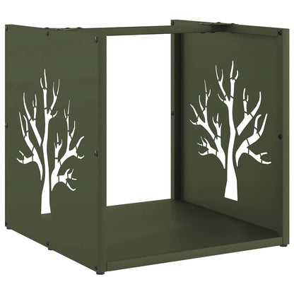 Firewood Rack Olive Green 40x40x40 cm Cold-rolled steel