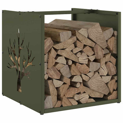 Firewood Rack Olive Green 40x40x40 cm Cold-rolled steel