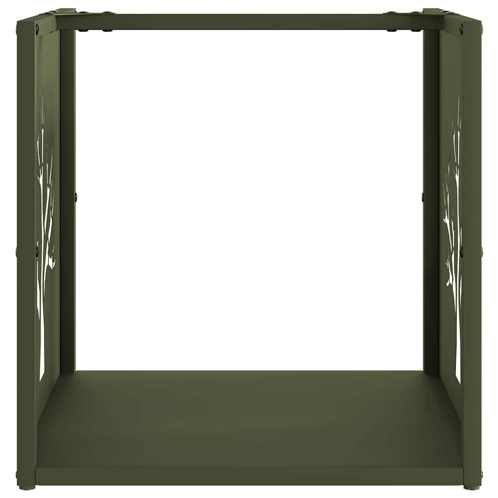 Firewood Rack Olive Green 40x40x40 cm Cold-rolled steel