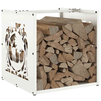 Firewood Rack White 40x40x40 cm Cold-rolled steel