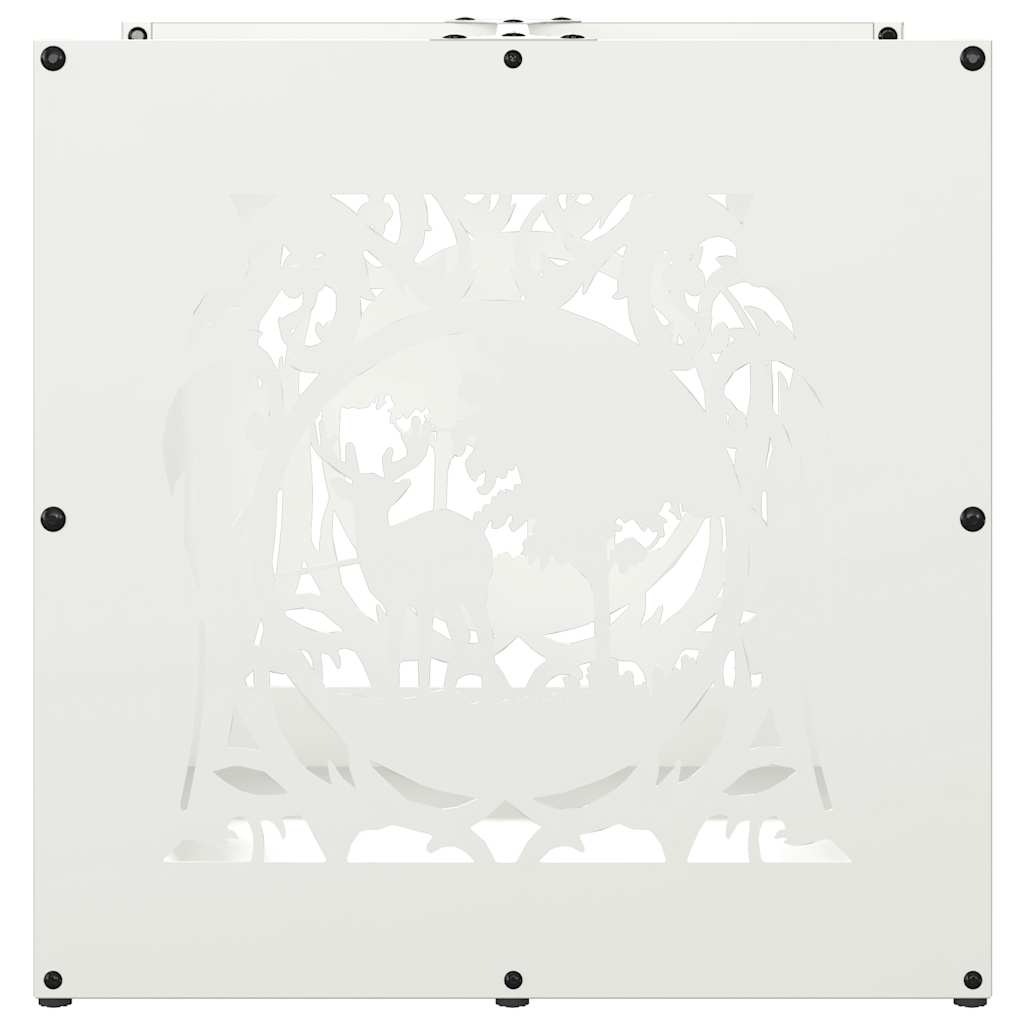 Firewood Rack White 40x40x40 cm Cold-rolled steel