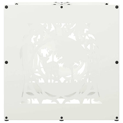 Firewood Rack White 40x40x40 cm Cold-rolled steel