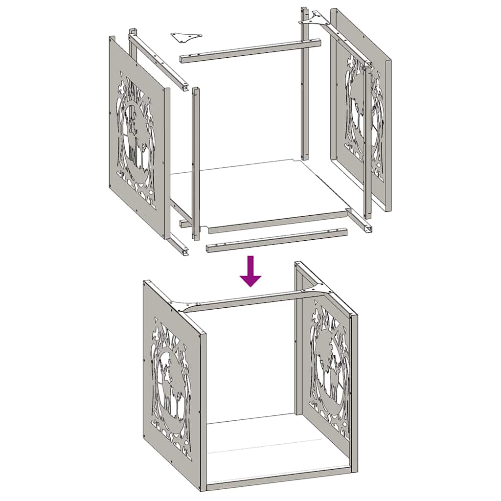 Firewood Rack 40x40x40 cm Stainless Steel