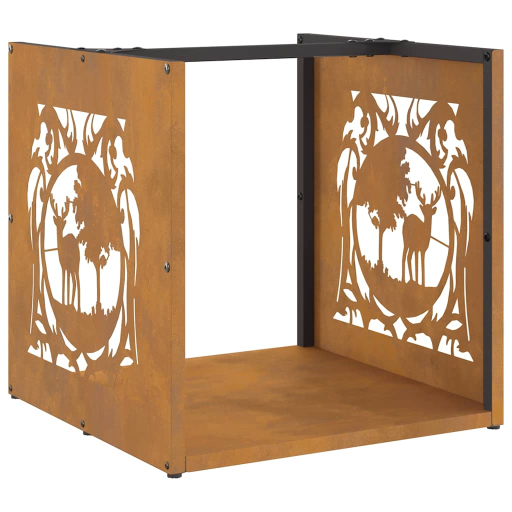 Firewood Rack 40x40x40 cm Weathering Steel
