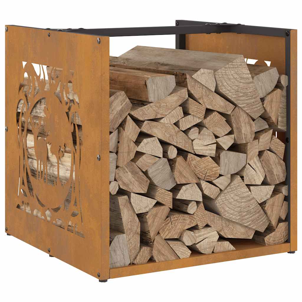 Firewood Rack 40x40x40 cm Weathering Steel