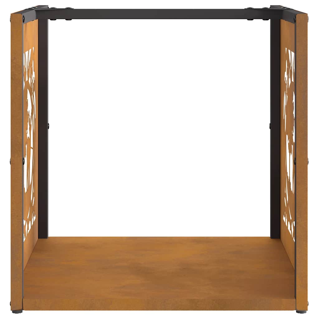 Firewood Rack 40x40x40 cm Weathering Steel