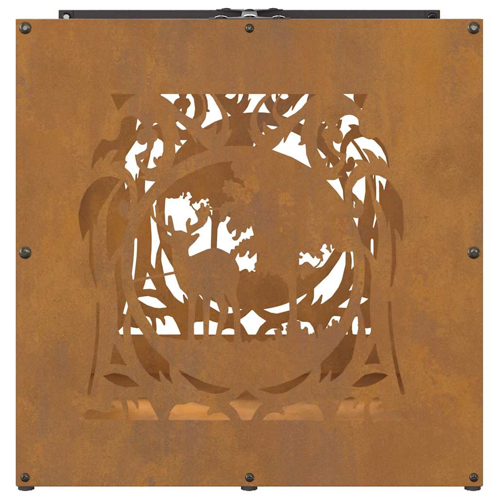 Firewood Rack 40x40x40 cm Weathering Steel