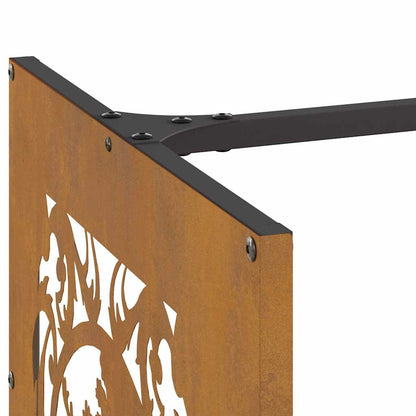 Firewood Rack 40x40x40 cm Weathering Steel