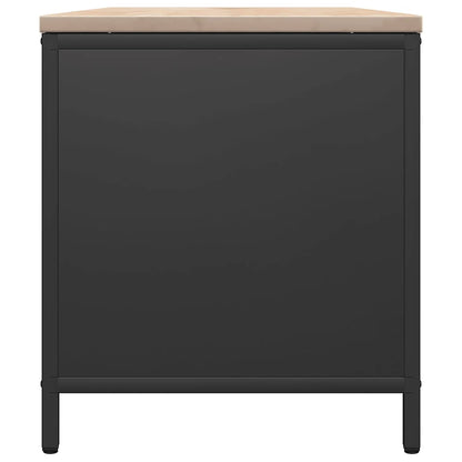 Firewood Rack with Wooden Top Black 100.5x35.5x40 cm