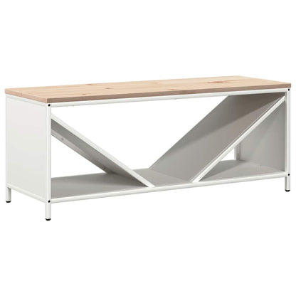 Firewood Rack with Wooden Top White 100.5x35.5x40 cm