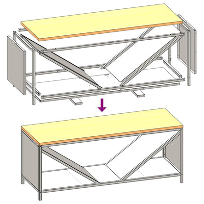 Firewood Rack with Wooden Top White 100.5x35.5x40 cm