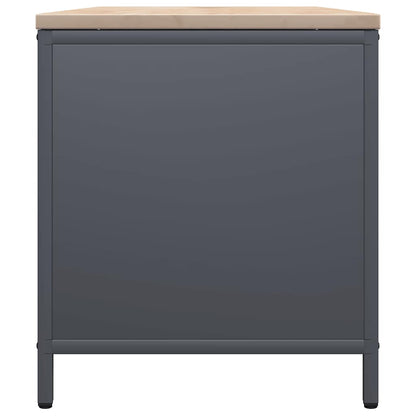 Firewood Rack with Wooden Top Anthracite 100.5x35.5x40 cm