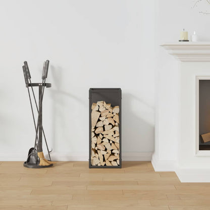 Firewood Rack Black 25x25x60 cm Cold-rolled steel
