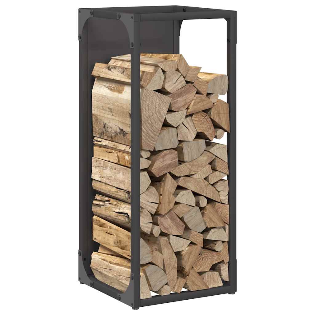 Firewood Rack Black 25x25x60 cm Cold-rolled steel