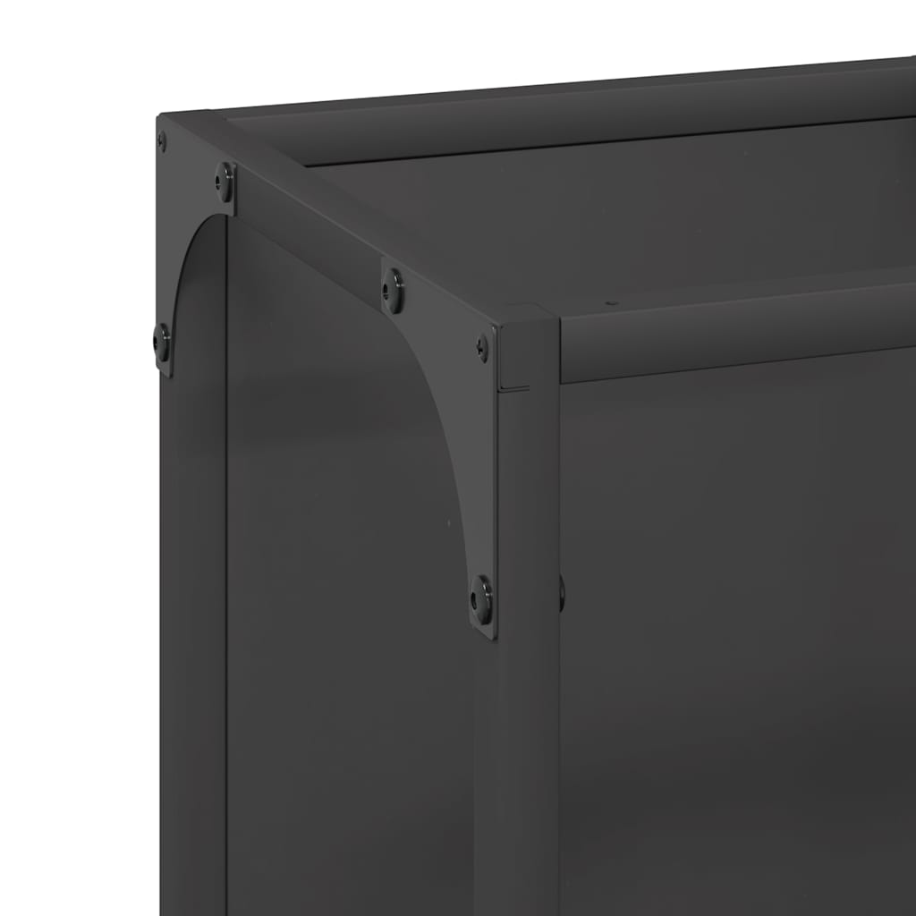 Firewood Rack Black 25x25x60 cm Cold-rolled steel