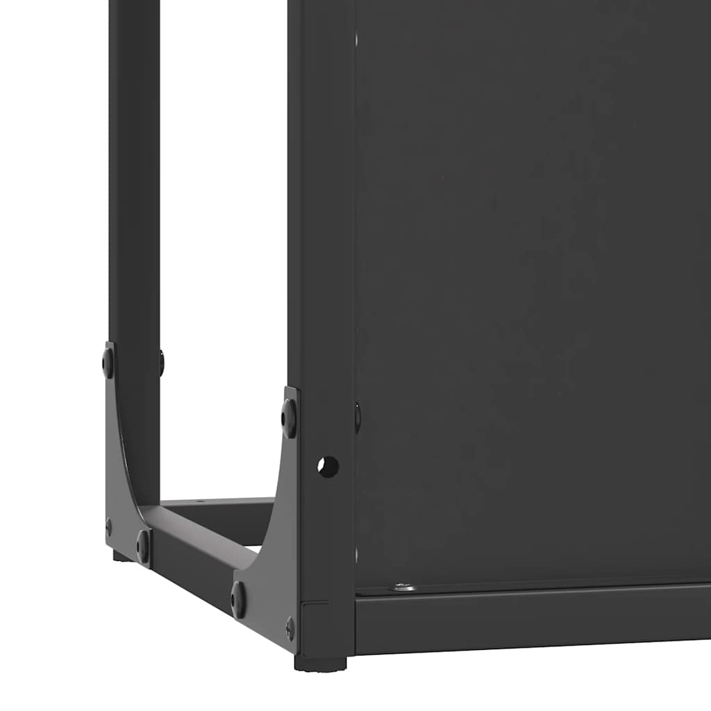 Firewood Rack Black 25x25x60 cm Cold-rolled steel