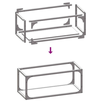Firewood Rack Black 25x25x60 cm Cold-rolled steel