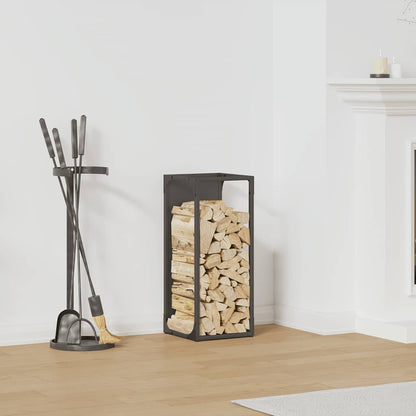 Firewood Rack Black 25x25x60 cm Cold-rolled steel