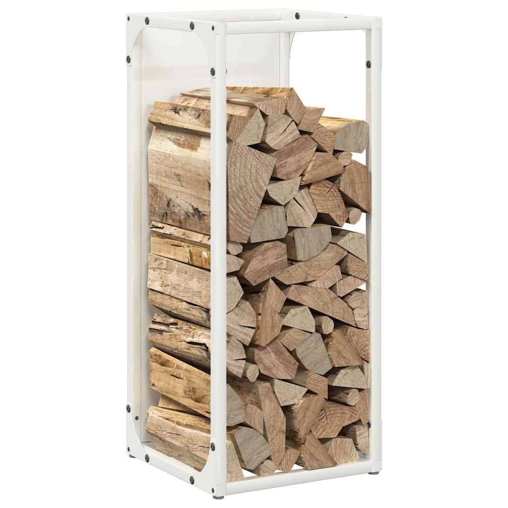Firewood Rack White 25x25x60 cm Cold-rolled steel