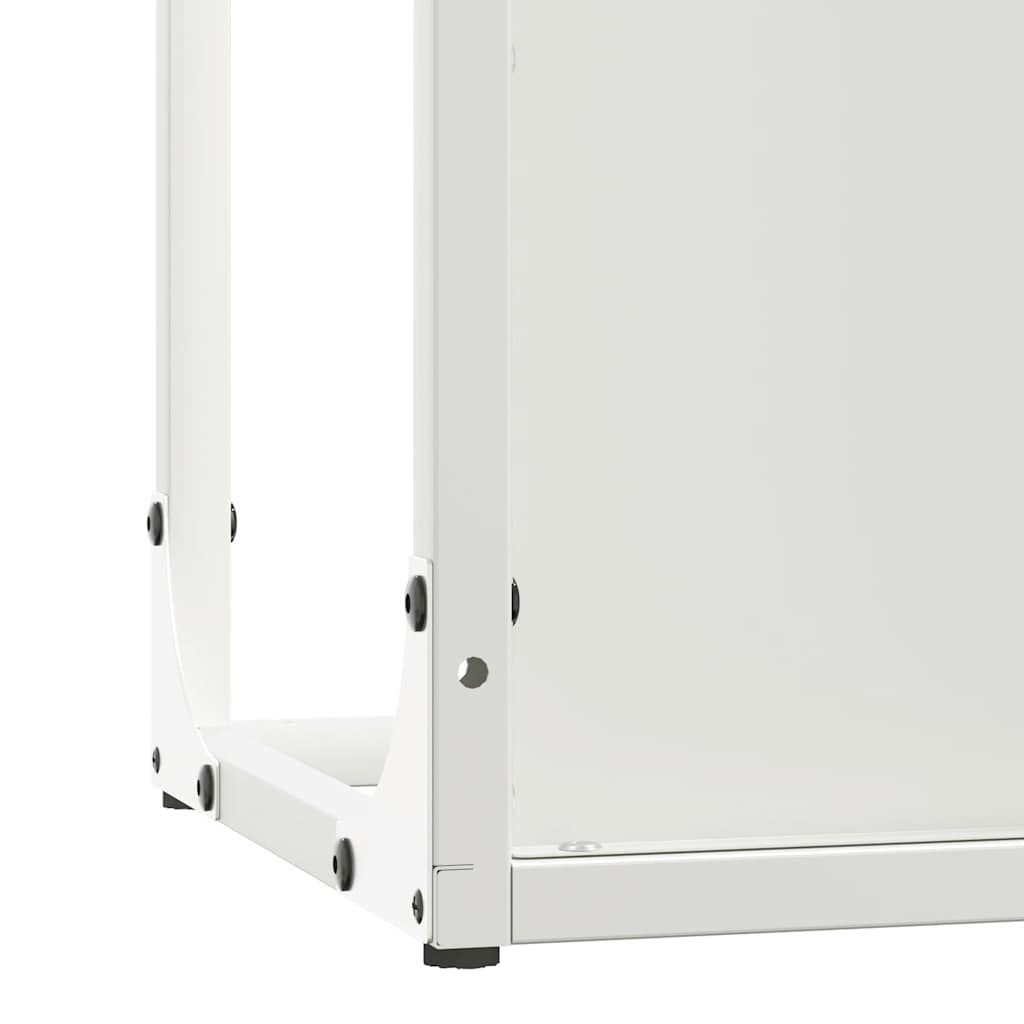 Firewood Rack White 25x25x60 cm Cold-rolled steel