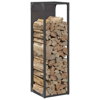 Firewood Rack Black 25x25x80 cm Cold-rolled steel