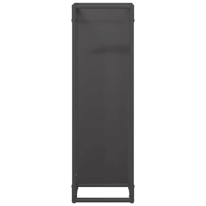 Firewood Rack Black 25x25x80 cm Cold-rolled steel