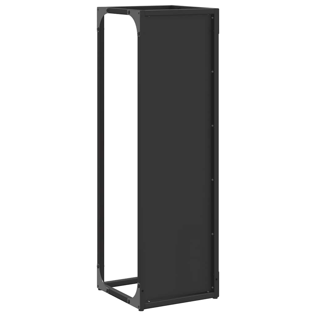 Firewood Rack Black 25x25x80 cm Cold-rolled steel