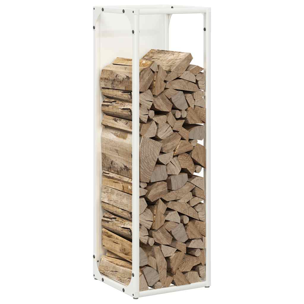 Firewood Rack White 25x25x80 cm Cold-rolled steel