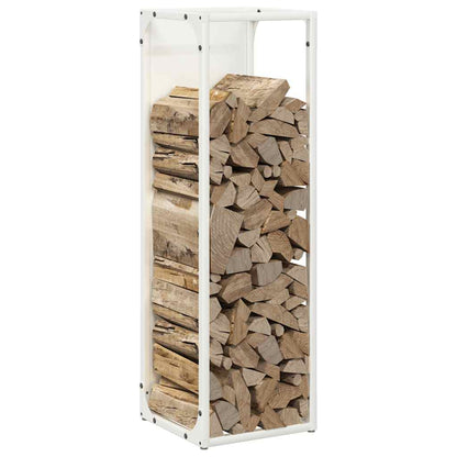 Firewood Rack White 25x25x80 cm Cold-rolled steel