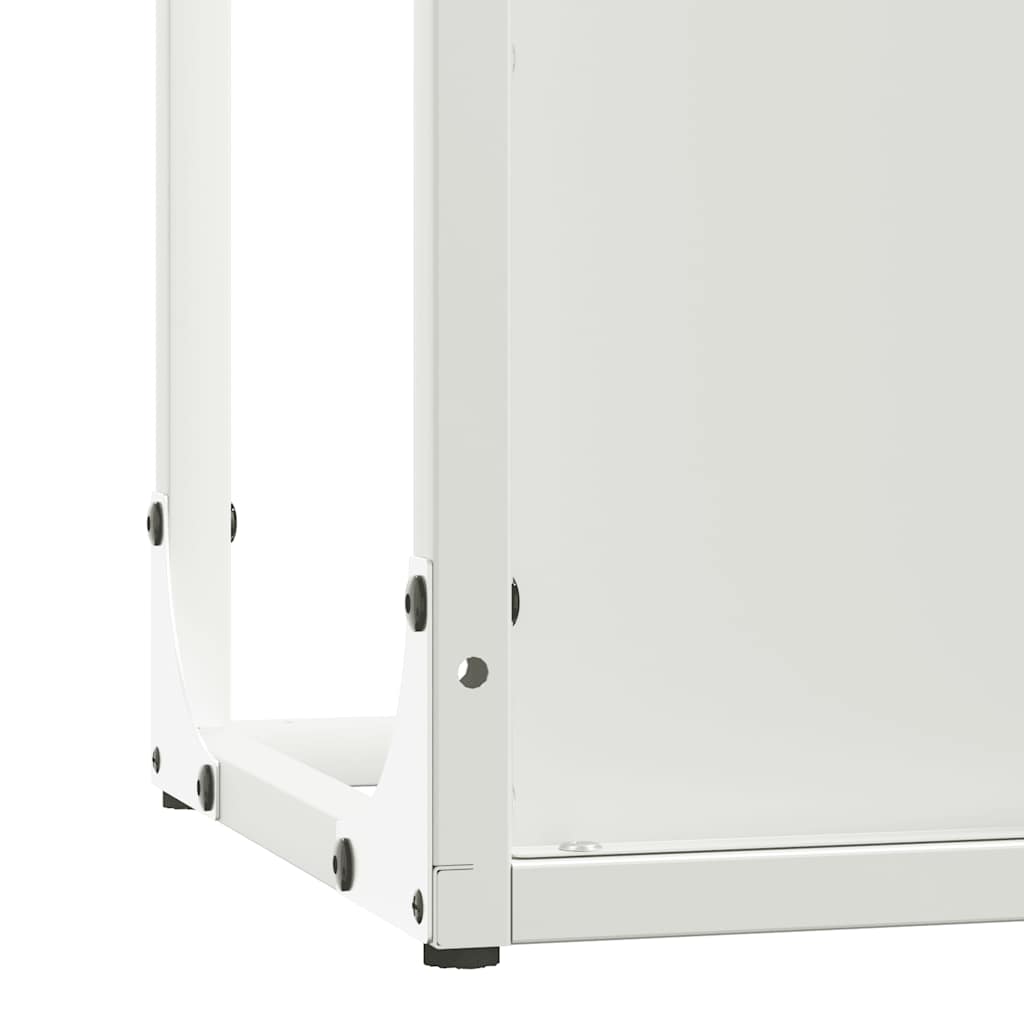 Firewood Rack White 25x25x80 cm Cold-rolled steel