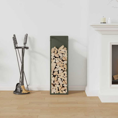 Firewood Rack Olive Green 25x25x80 cm Cold-rolled steel