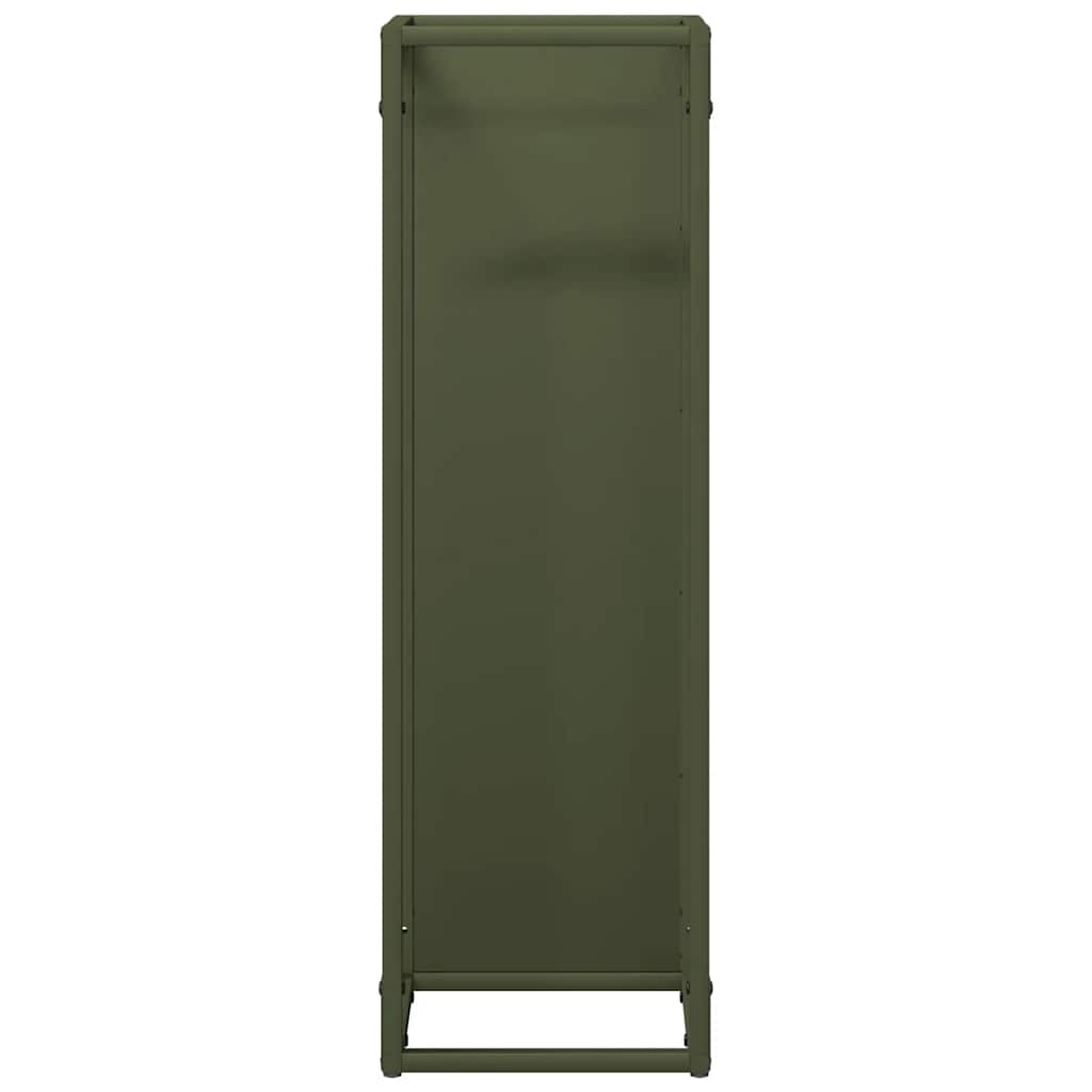 Firewood Rack Olive Green 25x25x80 cm Cold-rolled steel