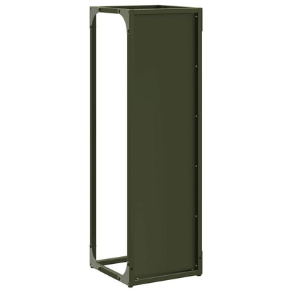 Firewood Rack Olive Green 25x25x80 cm Cold-rolled steel