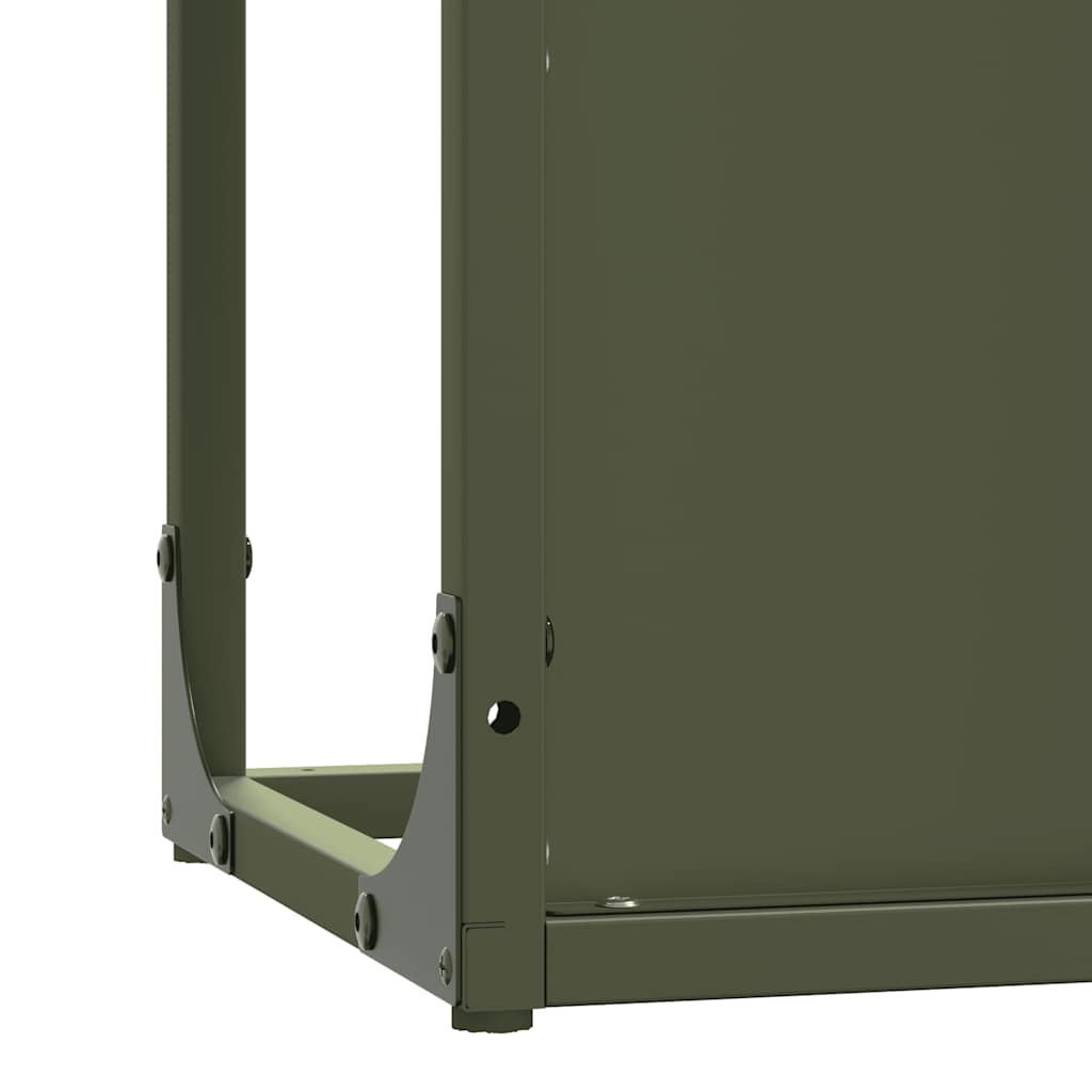 Firewood Rack Olive Green 25x25x80 cm Cold-rolled steel