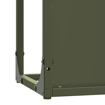 Firewood Rack Olive Green 25x25x80 cm Cold-rolled steel