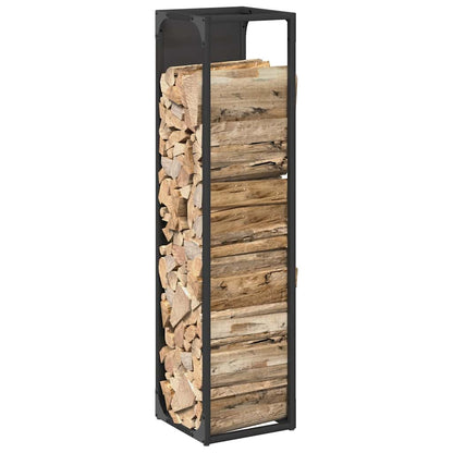 Firewood Rack Black 25x25x100 cm Cold-rolled steel