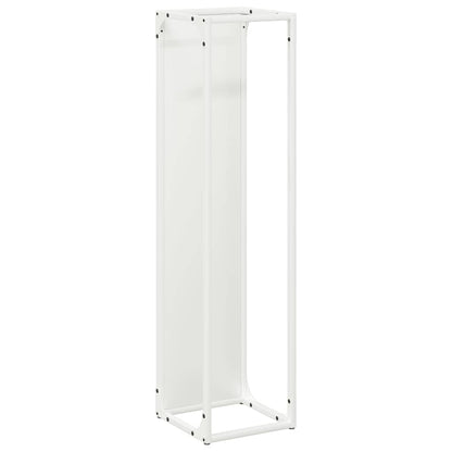 Firewood Rack White 25x25x100 cm Cold-rolled steel