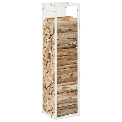 Firewood Rack White 25x25x100 cm Cold-rolled steel