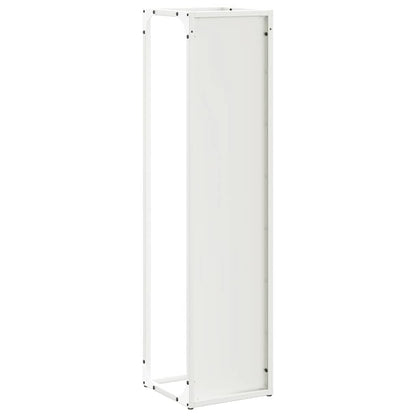 Firewood Rack White 25x25x100 cm Cold-rolled steel