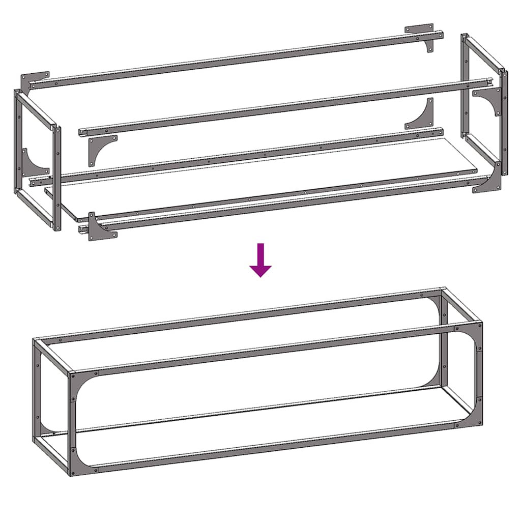 Firewood Rack Anthracite 25x25x100 cm Cold-rolled steel