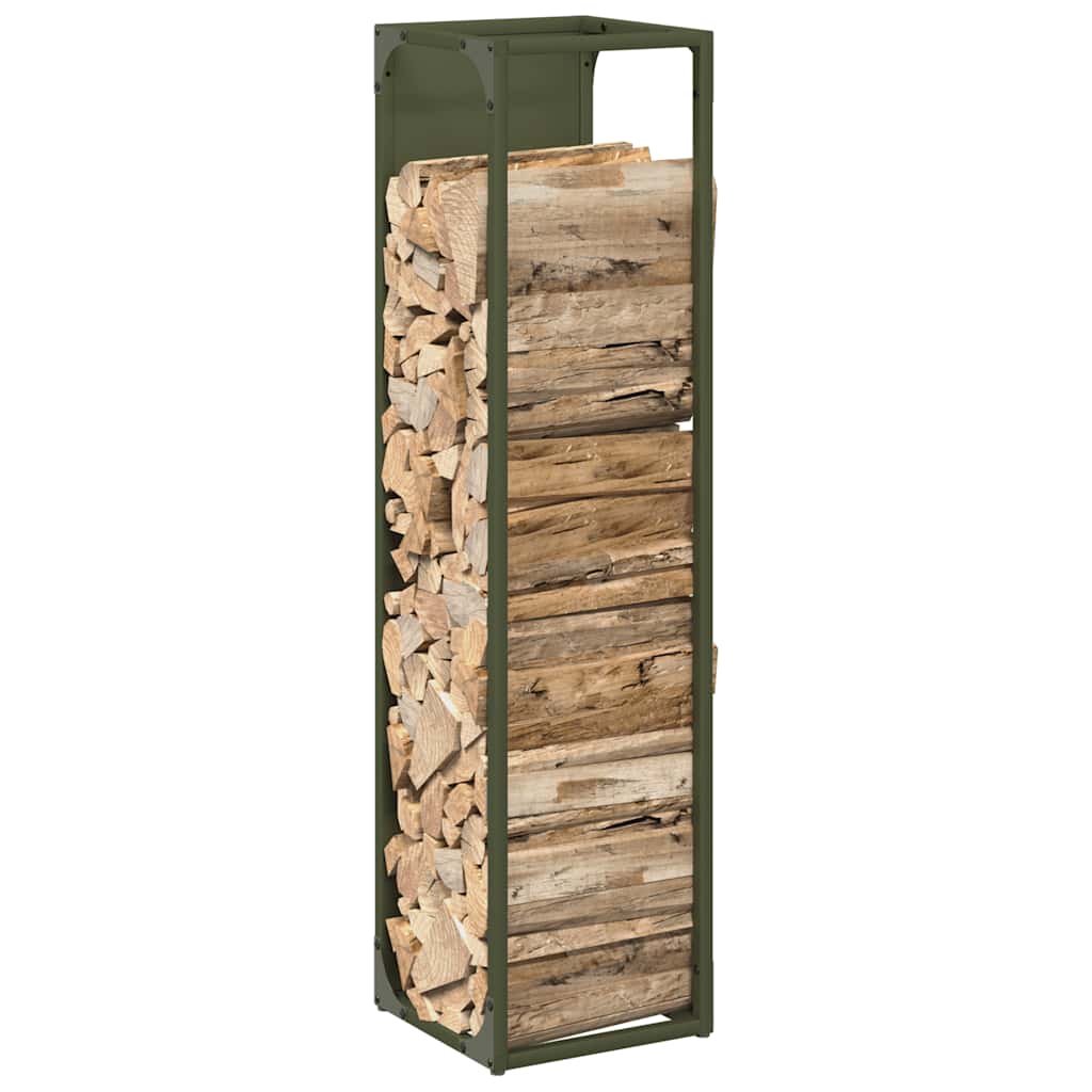 Firewood Rack Olive Green 25x25x100 cm Cold-rolled steel