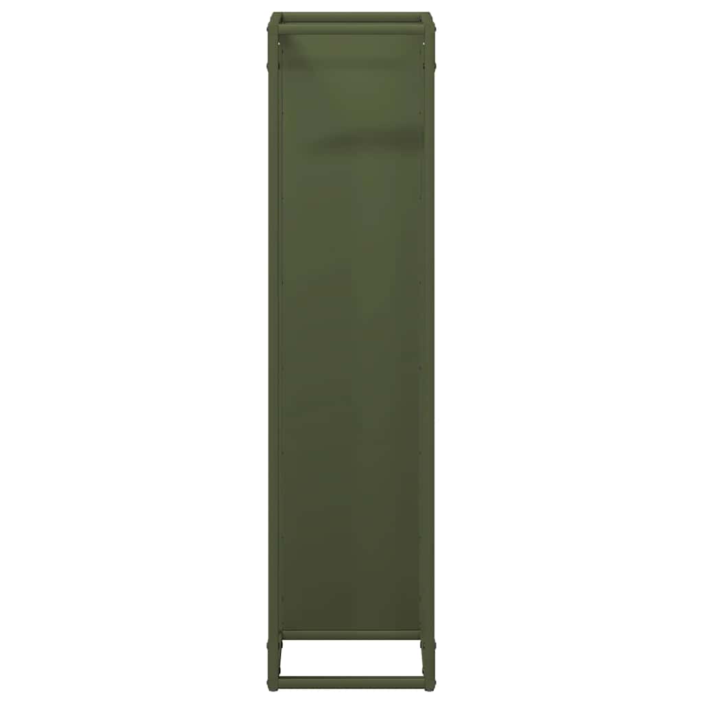 Firewood Rack Olive Green 25x25x100 cm Cold-rolled steel