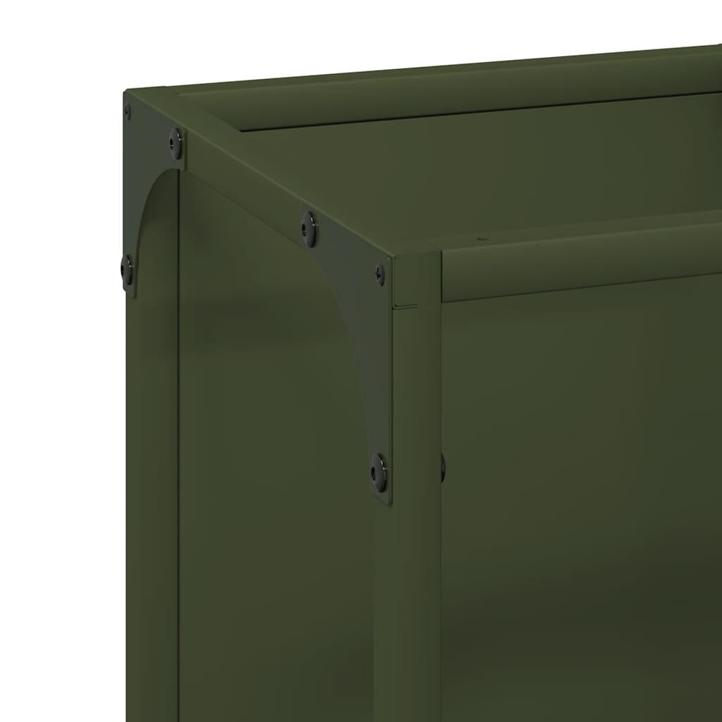 Firewood Rack Olive Green 25x25x100 cm Cold-rolled steel